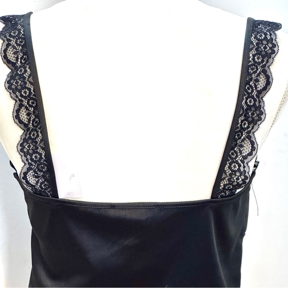 Forever 21 Black Satin & Lace Camisole, sz Large - Picture 4 of 8